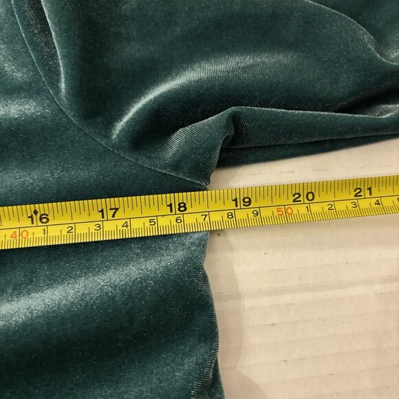 Lands End Women's Small Velvet/Velour Top Green V-Neck 3/4 Sleeve Jewel Romantic - Picture 10 of 12